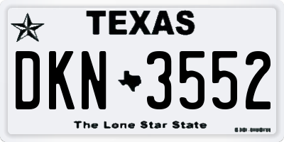TX license plate DKN3552