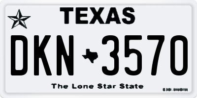 TX license plate DKN3570
