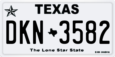 TX license plate DKN3582