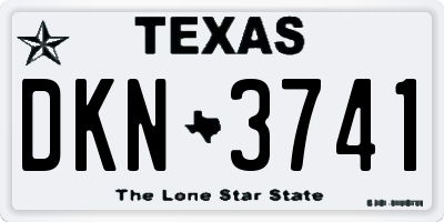 TX license plate DKN3741