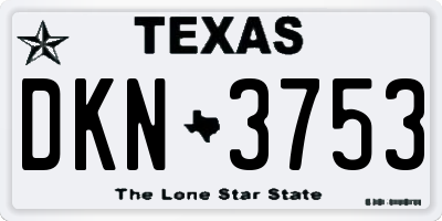 TX license plate DKN3753