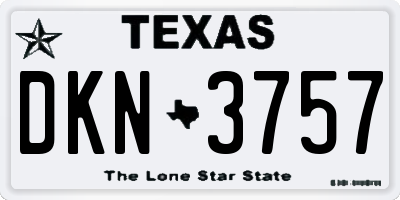 TX license plate DKN3757
