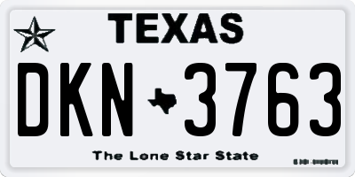 TX license plate DKN3763
