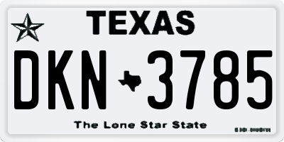 TX license plate DKN3785
