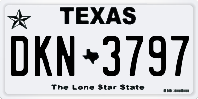 TX license plate DKN3797