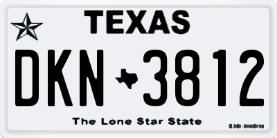 TX license plate DKN3812