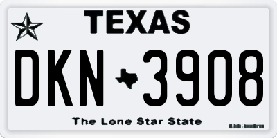 TX license plate DKN3908