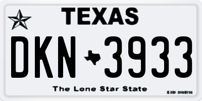 TX license plate DKN3933