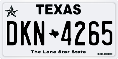 TX license plate DKN4265