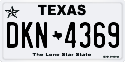 TX license plate DKN4369