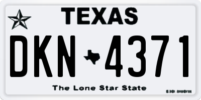 TX license plate DKN4371
