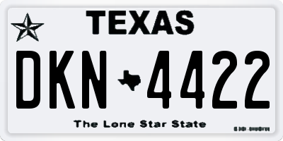 TX license plate DKN4422