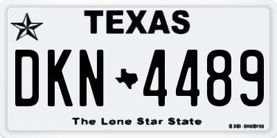 TX license plate DKN4489