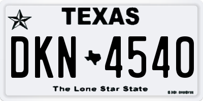 TX license plate DKN4540