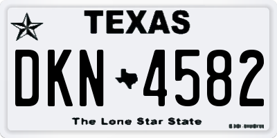 TX license plate DKN4582