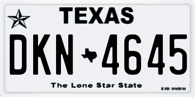 TX license plate DKN4645