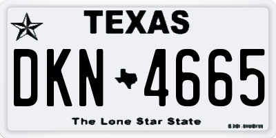 TX license plate DKN4665