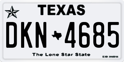 TX license plate DKN4685