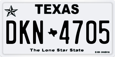 TX license plate DKN4705