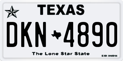 TX license plate DKN4890