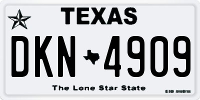TX license plate DKN4909