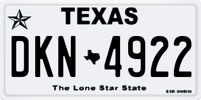 TX license plate DKN4922