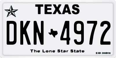 TX license plate DKN4972