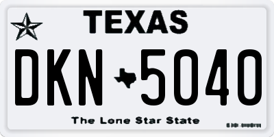 TX license plate DKN5040