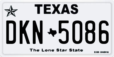 TX license plate DKN5086