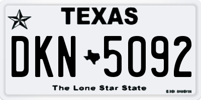 TX license plate DKN5092