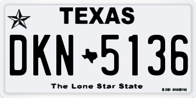 TX license plate DKN5136