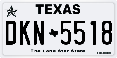 TX license plate DKN5518