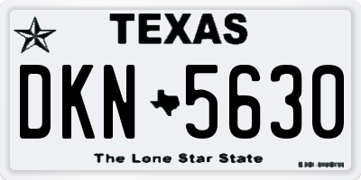 TX license plate DKN5630