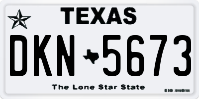 TX license plate DKN5673