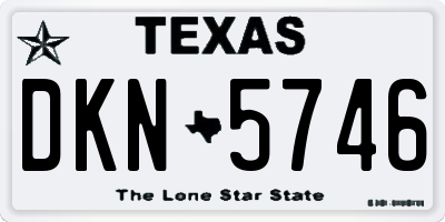 TX license plate DKN5746