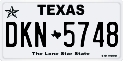 TX license plate DKN5748