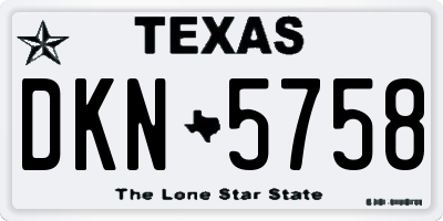 TX license plate DKN5758
