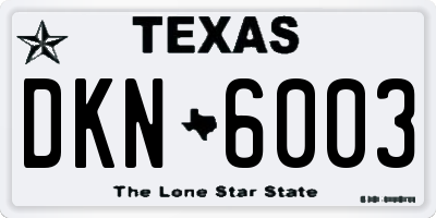 TX license plate DKN6003