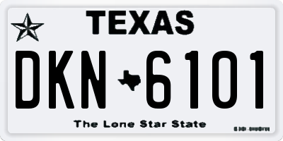 TX license plate DKN6101