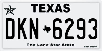 TX license plate DKN6293