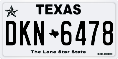 TX license plate DKN6478