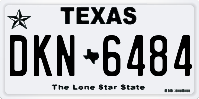 TX license plate DKN6484