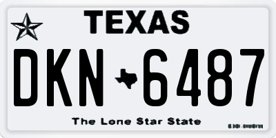 TX license plate DKN6487