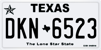 TX license plate DKN6523