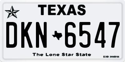 TX license plate DKN6547