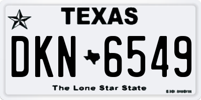 TX license plate DKN6549