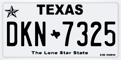TX license plate DKN7325