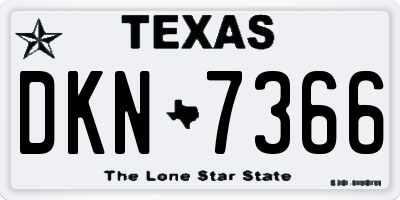 TX license plate DKN7366