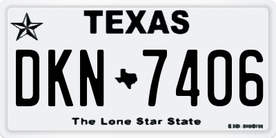 TX license plate DKN7406