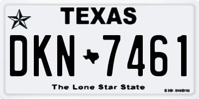 TX license plate DKN7461